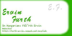 ervin furth business card